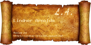 Lindner Arnolda névjegykártya